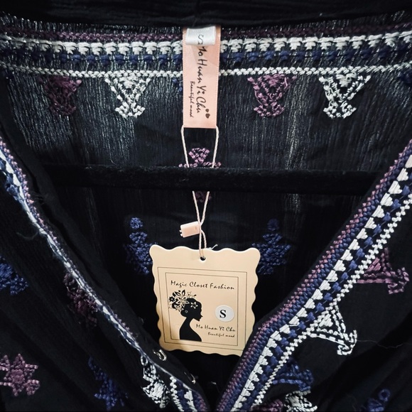 Boho embroidered gauze dress - Picture 4 of 4